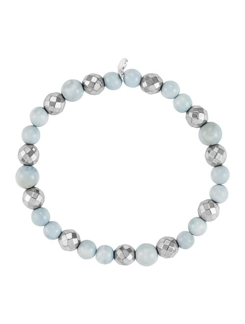 Silpada 'Chambray' Sterling Silver Opal and Hematite Bead Bracelet, 7.5"