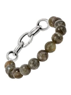 'Upon Reflection' Sterling Silver Labradorite Bead Bracelet, 6.5"
