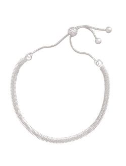 'Capri' Adjustable Bolo Bracelet in Sterling Silver, 8.75"