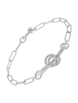 'Together Forever' Chain Bracelet in Sterling Silver, 7.5"