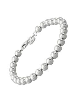 'Beaded for You' Bracelet in Sterling Silver, 7.5"