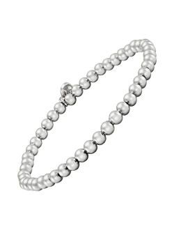 'Beaded Circle' Bracelet in Sterling Silver, 6.25"