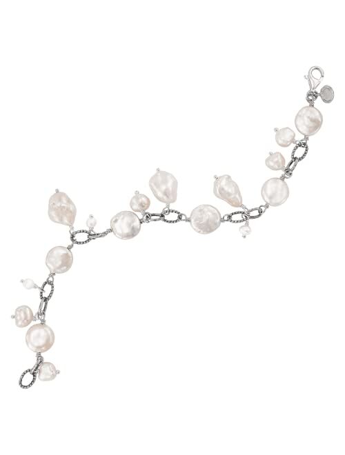 Silpada 'Head in the Clouds' Freshwater Cultured Pearl Bracelet in Sterling Silver, 7.5''