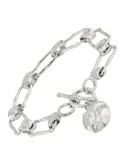 'LetS Link Up' Chain Bracelet in Sterling Silver, 8''