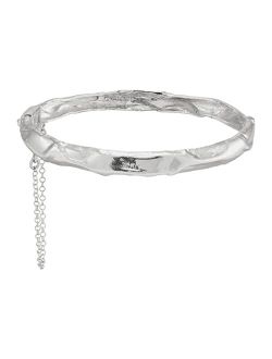 'WeRe All Connected' Bangle Bracelet in Sterling Silver, 7.5"