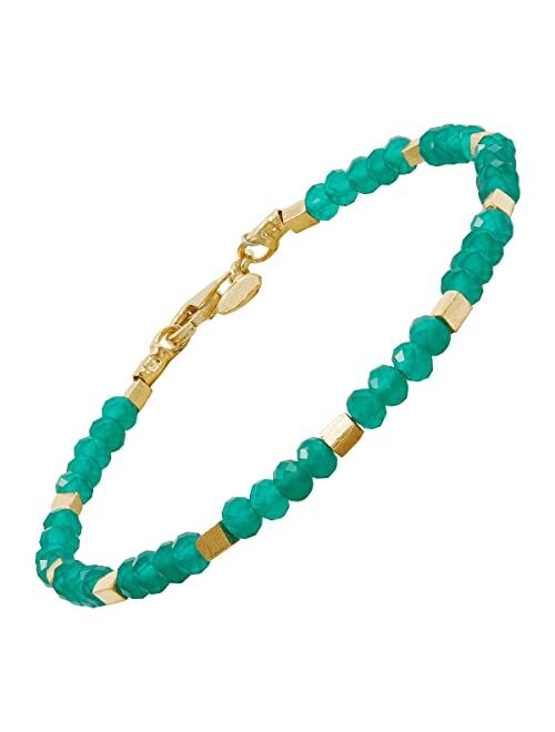 Silpada 'Forest Trail' Agate Bracelet in 14K Yellow Gold-Plated Sterling Silver, 7.5"