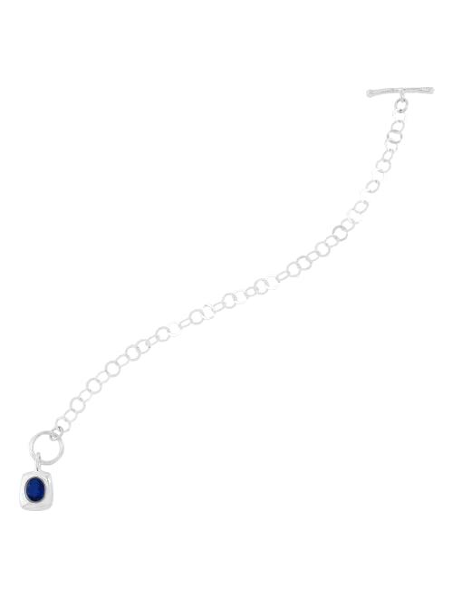 Silpada 'Unforgettable' Sterling Silver Sapphire Link Bracelet, 7.75"