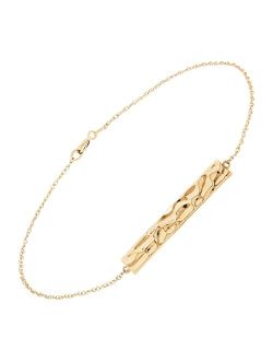'Subtle Waves' Bracelet in 10K Yellow Gold, 7.5"