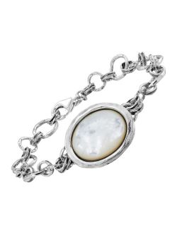 'Inner Circle' Sterling Silver Freshwater Cultured Pearl Bracelet, 7.5"