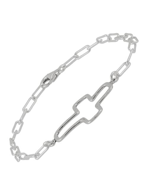 Silpada 'Full Strength' Sterling Silver Cross Bracelet, 8"