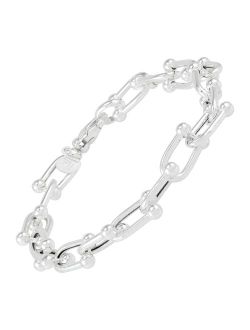 'the Classy Link' Sterling Silver Bracelet, 8"