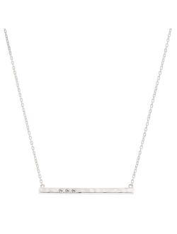 'Dotted Line' Pendant Necklace with Crystals in Sterling Silver, 18"   2"