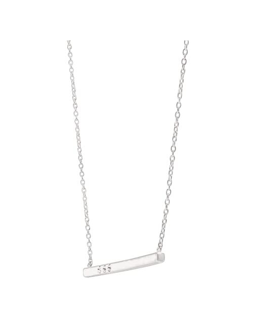 Silpada 'Dotted Line' Pendant Necklace with Crystals in Sterling Silver, 18" + 2"