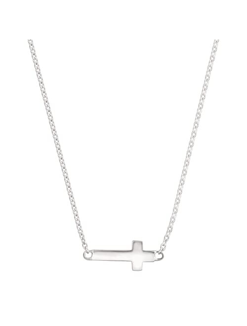 Silpada Simplex Horizontal Cross Pendant Necklace, Sterling Silver, White