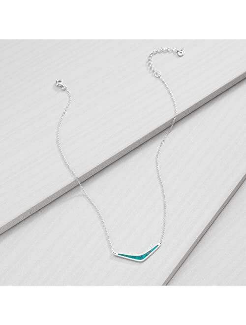 Silpada 'Reversible Boomerang' Compressed Turquoise Necklace in Sterling Silver, 16" + 2"