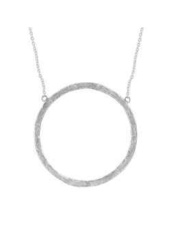 'Duomo' Open Circle Pendant Necklace in Sterling Silver
