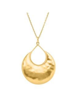 'Crescent Drop' Pendant Necklace in 14K Gold-Plated Sterling Silver, 28"   2"