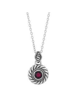 Birthstone Necklace for Women, Natural Garnet (January) Pendant Necklace in .925 Sterling Silver, Say Its Your Birthday', 18"   2"