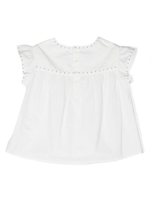 Bonpoint floral-embroidery cotton top