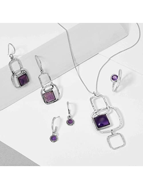 Silpada 'Iconic' Amethyst Pendant Necklace in Sterling Silver, 18" + 2"