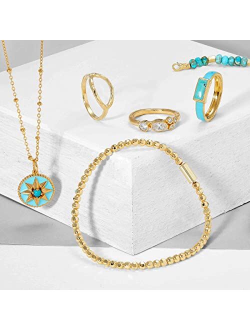 Silpada 'Nautical Star' Turquoise Pendant Necklace in 18K Yellow Gold-Plated Sterling Silver, 16" + 2"
