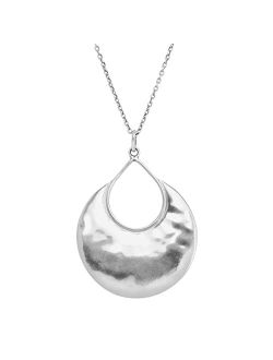 'Crescent Drop' Pendant Necklace in Sterling Silver