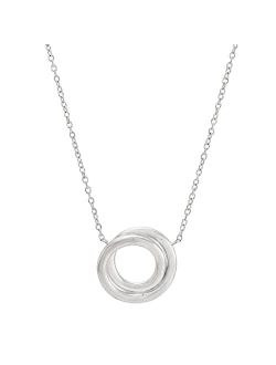 'Karma Swirl' Pendant Necklace in Sterling Silver, 18"   2"