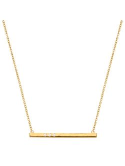 'Dotted Line' Pendant Necklace with Crystals in Gold-Plated Sterling Silver, 18"   2"