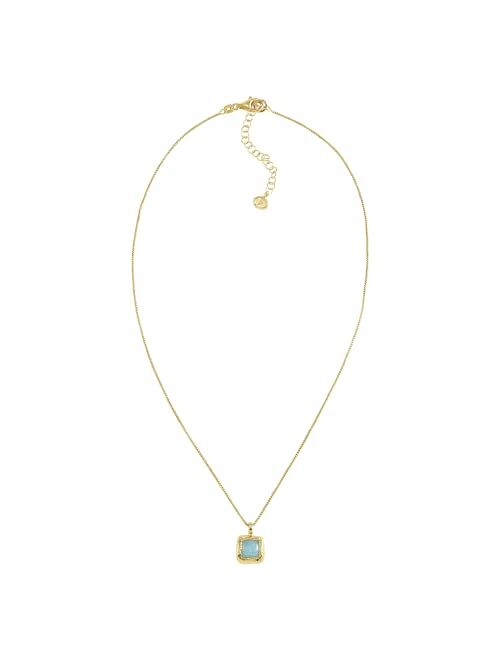 Silpada 'Mediterra' Natural Aquamarine Necklace in 14K Gold-Plated Sterling Silver, 16" + 2"