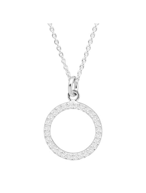 Silpada 'Brillante' Cubic Zirconia Open Circle Pendant in Sterling Silver, 18" + 2"