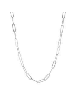 'Graffetta Matte' Chain Necklace in Sterling Silver