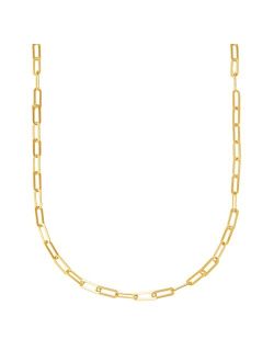 'Golden Paperclip' Chain Necklace in 14K Gold Plated Sterling Silver