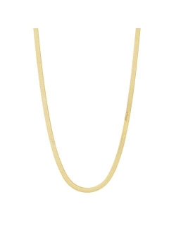 'Right As Rain' Herringbone Chain Necklace in Sterling Silver, 16"   2"