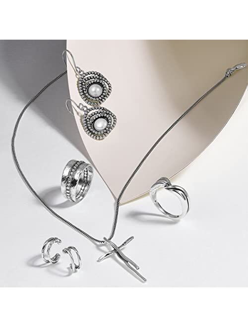 Silpada 'Organic Cross' Pendant Necklace in Sterling Silver, 18" + 2"