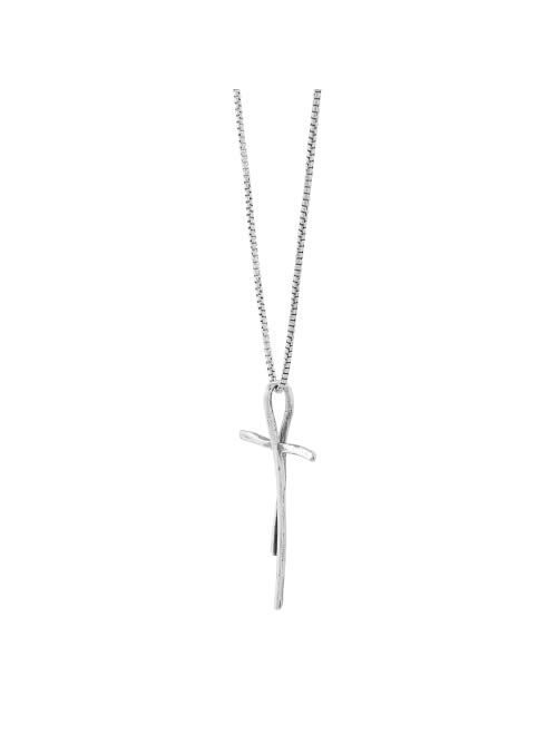 Silpada 'Organic Cross' Pendant Necklace in Sterling Silver, 18" + 2"