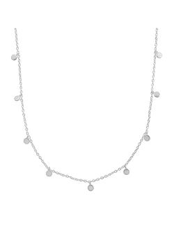 'Silver Lace' Adjustable Station Necklace in Sterling Silver, 18"