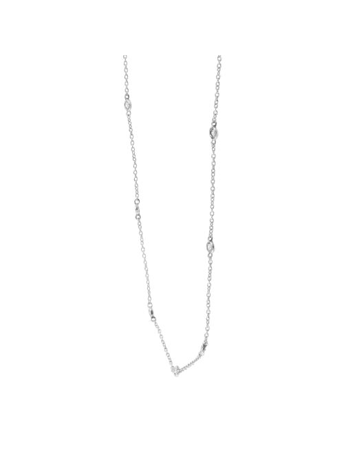 Silpada 'Allium' Circular Station Necklace with Cubic Zirconia in Sterling Silver