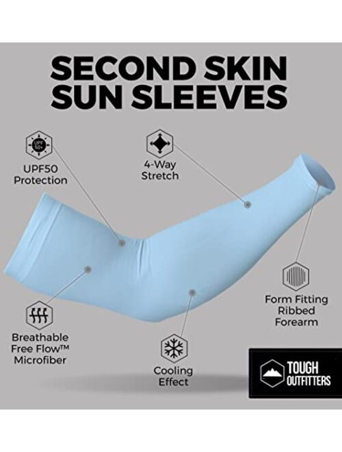 Tough Outdoors Sun Protection Arm Sleeves for Men & Women - UV Sleeves - Sun Sleeves for Golf - Cycling & Football Sleeves