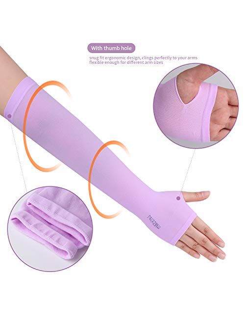 Hrlorkc 12 Pairs Sun Protection Sleeves UV Protection Cooling Sleeves Arm Sleeves Men Women Sports Sun Sleeves with Thumb Hole for Driving, Golfing, Fishing, Cycling, Hik