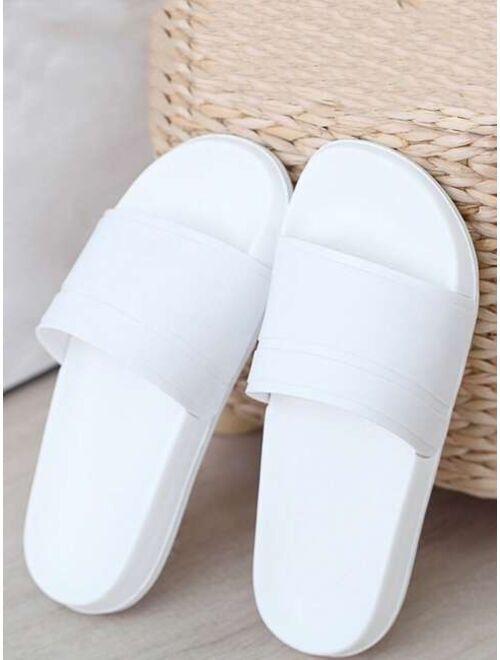 Shein Fashionable Slides For Men, Minimalist Single Band EVA Slippers