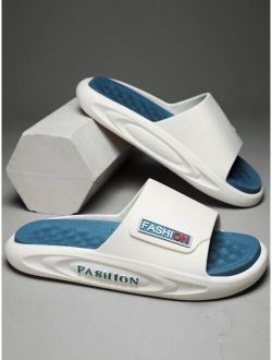 ZhiZunBaoTrendyMen's Shoes Fashionable Slides For Men, Letter Graphic Single Band EVA Slippers