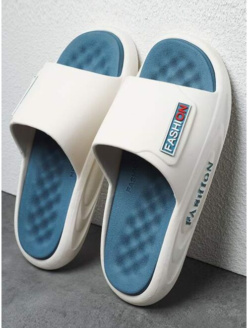 ZhiZunBaoTrendyMen's Shoes Fashionable Slides For Men, Letter Graphic Single Band EVA Slippers