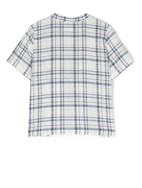 Bonpoint Connor check short-sleeved shirt