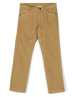 straight-leg denim chino trousers