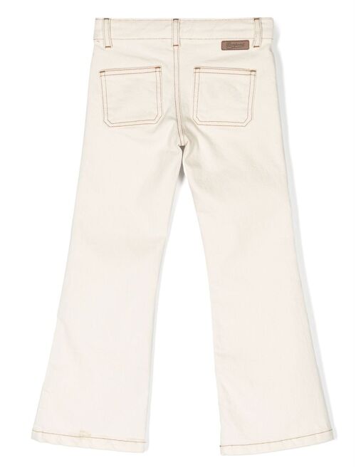 Bonpoint contrast stitched bootcut jeans