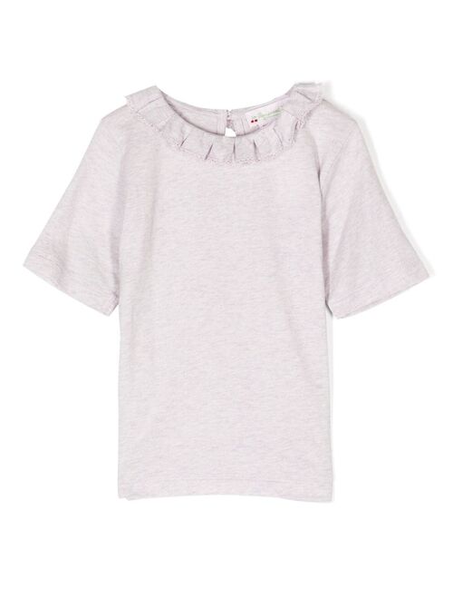 Bonpoint ruffled-collar cotton T-shirt