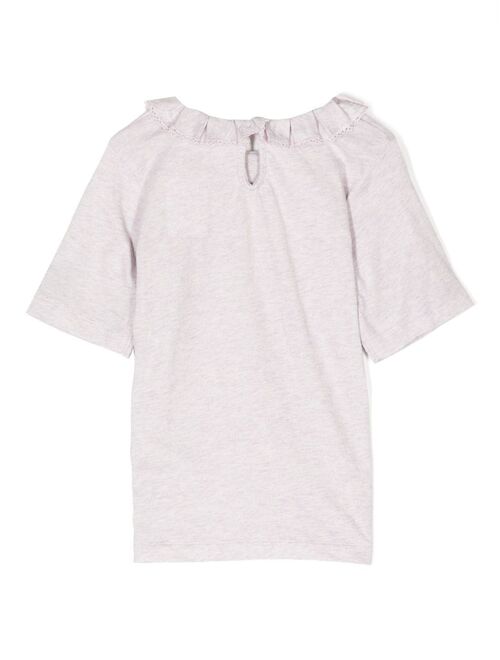 Bonpoint ruffled-collar cotton T-shirt