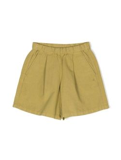 elasticated-waisted pleated shorts