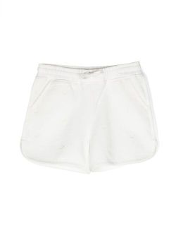 cherry-embroidered cotton shorts
