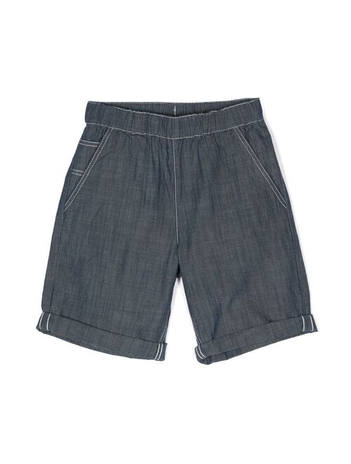 Bonpoint contrast stitching denim shorts